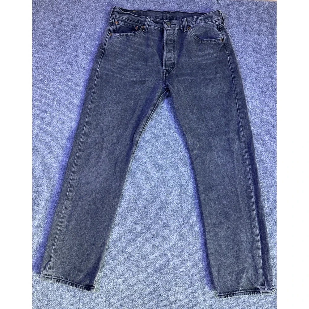 Levis 501 Jeans Mens 32x30 Original Fit Faded Black Straight Leg Button Fly